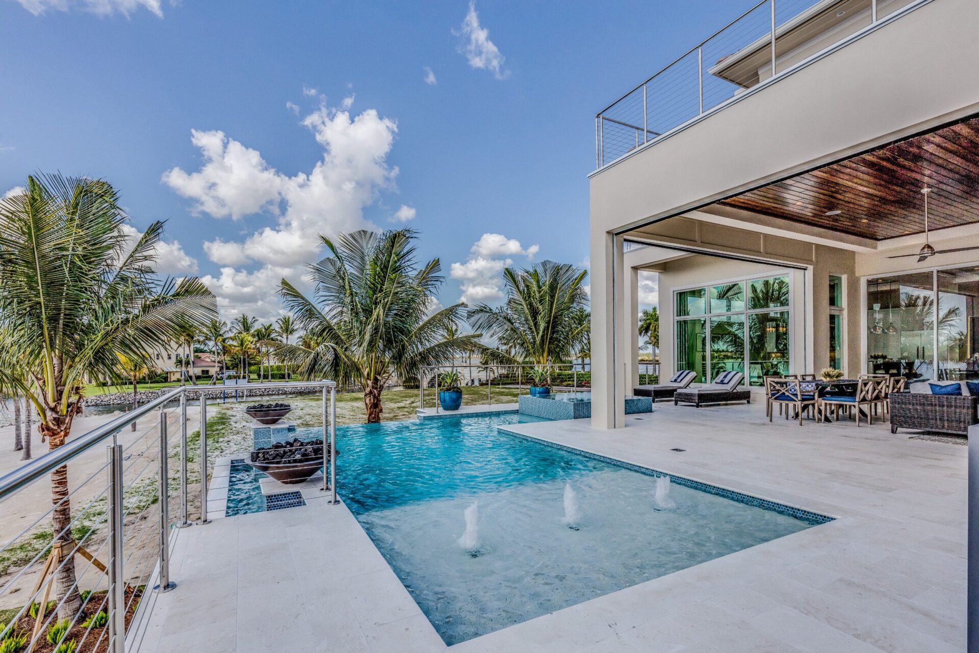 Poolside of Florida coastal home