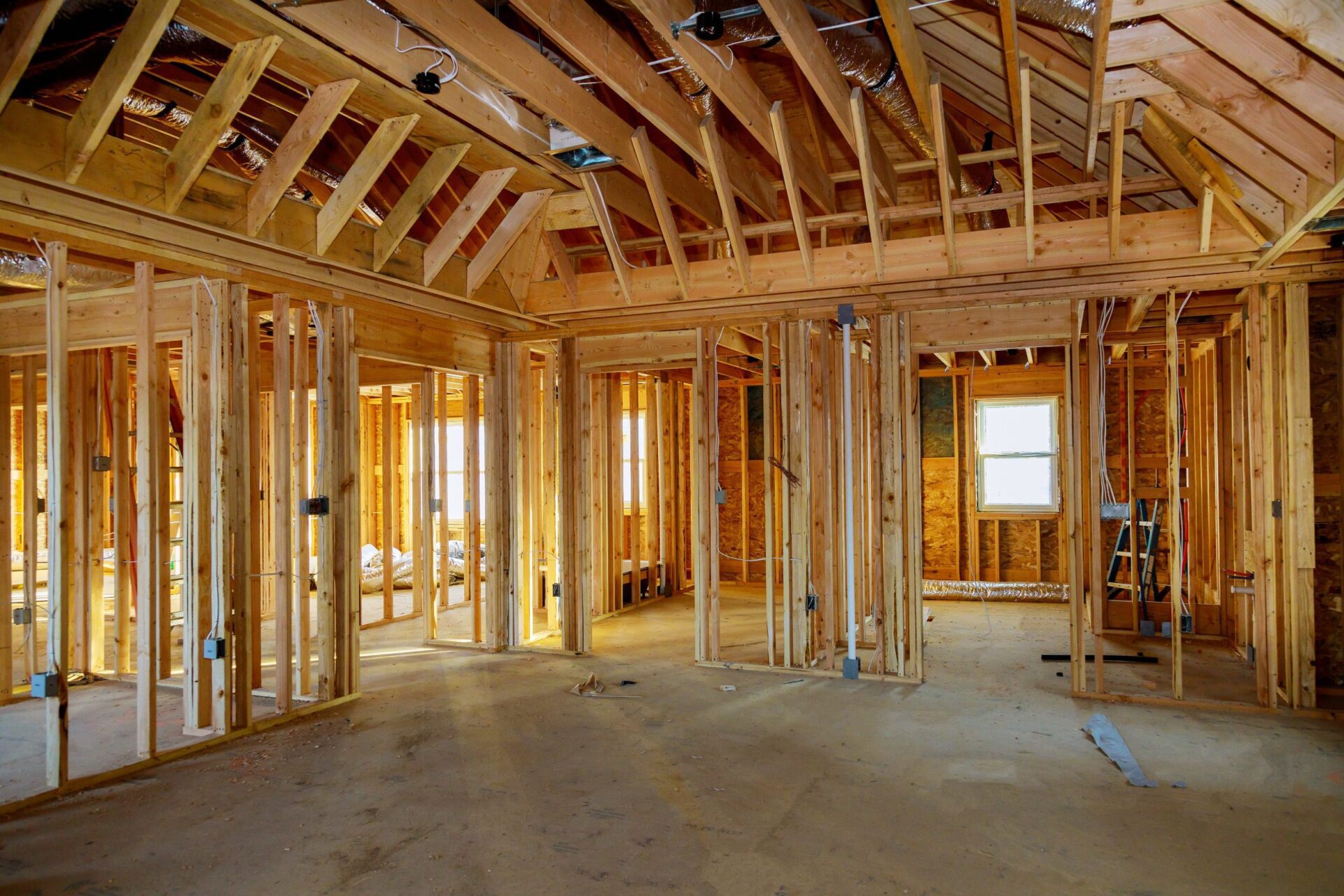 Interior view of a house under construction