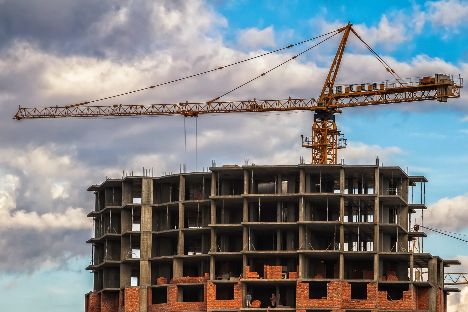 Crane at under construction site